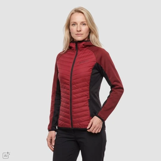 Zdjęcie produktu Bluza damska hybrydowa sportowa Norna czerwona Alpine Pro