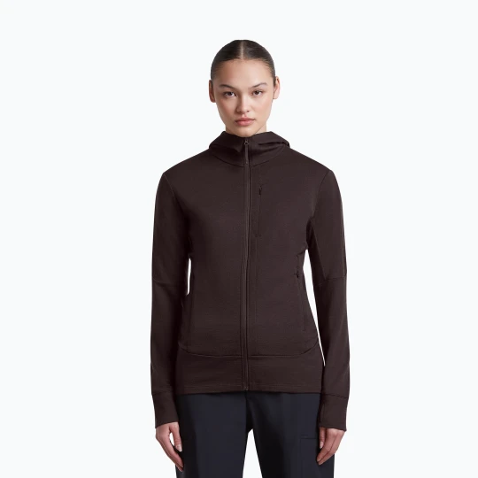 Zdjęcie produktu Bluza damska Icebreaker Merino 260 Quantum IV LS Zip Hoodie bittersweet Szary