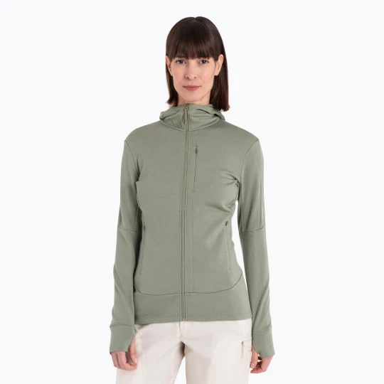 Zdjęcie produktu Bluza damska icebreaker Merino 260 Quantum IV Zip Hoodie lichen Zielony