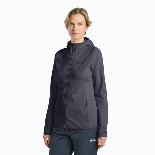 Zdjęcie produktu Bluza damska Jack Wolfskin Baiselberg Hooded FZ graphite Szary