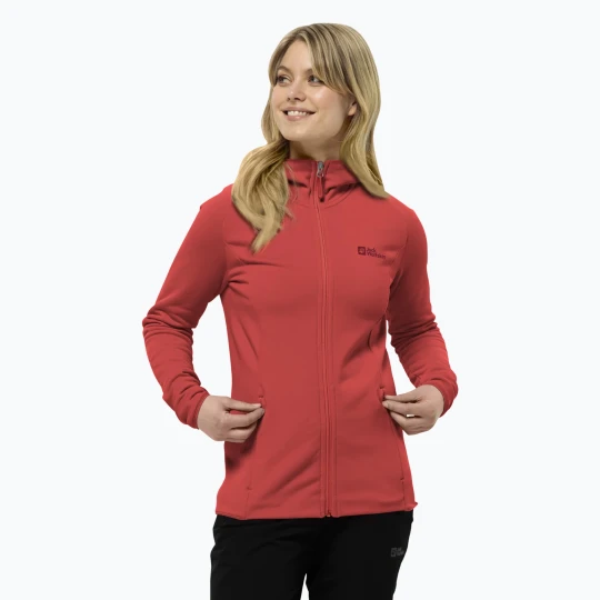 Zdjęcie produktu Bluza damska Jack Wolfskin Baiselberg Hooded FZ vibrant red