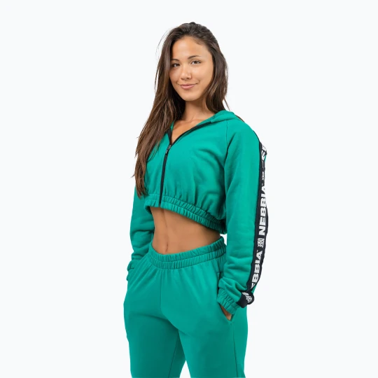 Zdjęcie produktu Bluza damska NEBBIA Crop Hoodie Iconic green