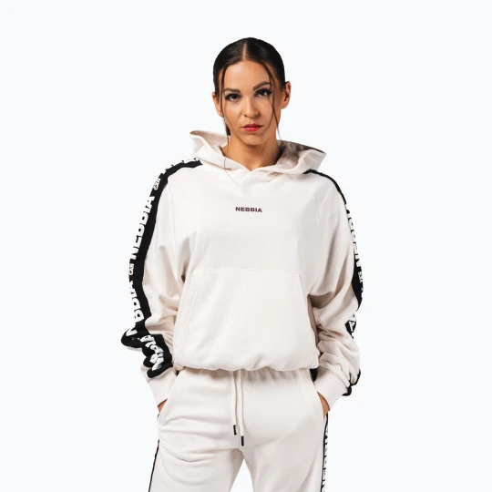 Zdjęcie produktu Bluza damska NEBBIA Off-Duty Hoodie cream Biały