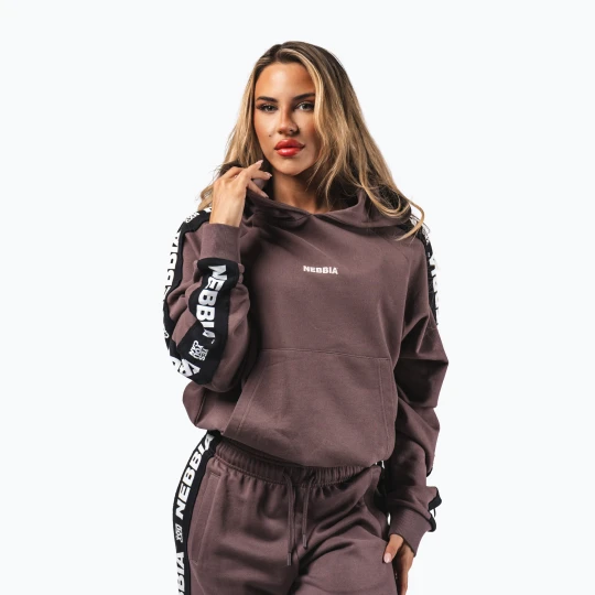 Zdjęcie produktu Bluza damska NEBBIA Off-Duty Hoodie dark brown
