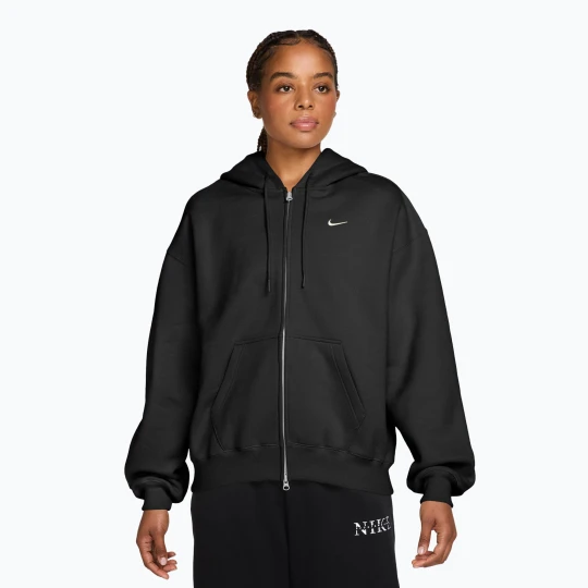 Zdjęcie produktu Bluza damska Nike Studio Fleece Medium Weight Oversized Full Zip total black / sail