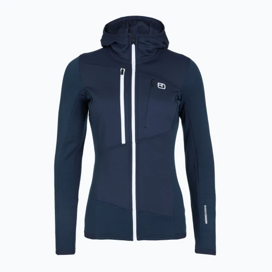 Zdjęcie produktu Bluza damska ORTOVOX Fleece Grid Hoody deep ocean Granatowy