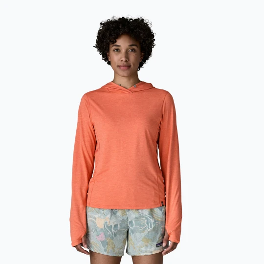 Zdjęcie produktu Bluza damska Patagonia Capilene Cool Sun Hoody mellow melon / peach sherbet x-dye Pomarańczowy