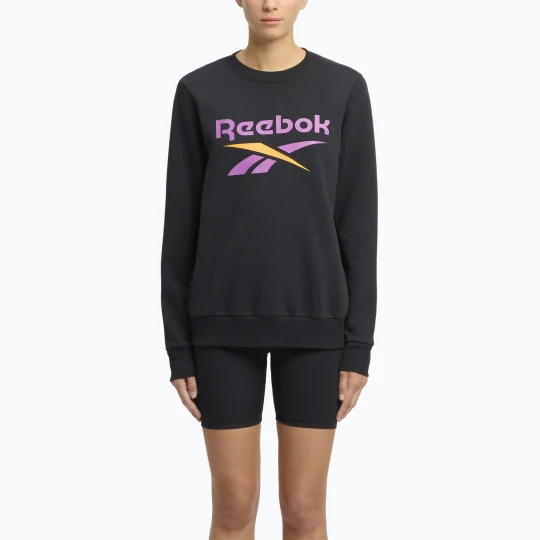 Zdjęcie produktu Bluza damska Reebok Identity Big Logo Fleece Crew black/purple rave/electric amber
