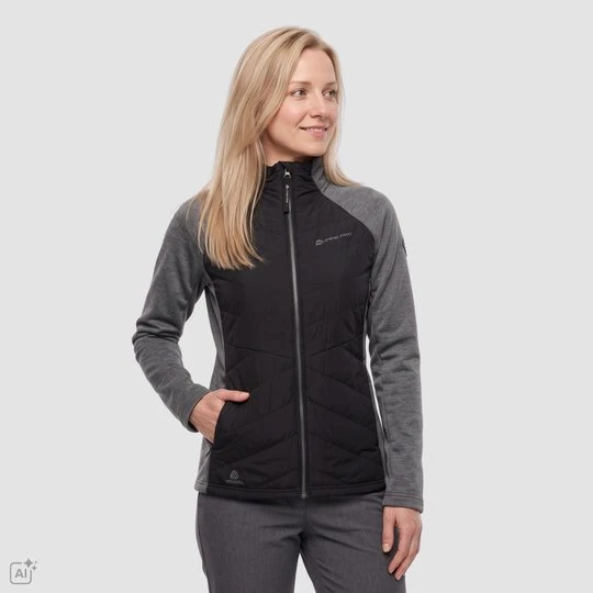 Zdjęcie produktu Bluza damska sportowa z wełną Jorwa 2 czarna Alpine Pro