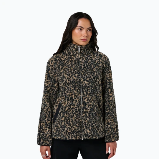 Zdjęcie produktu Bluza damska Sweaty Betty Plush Contrast Zip Up Fleece brown ink leopard print