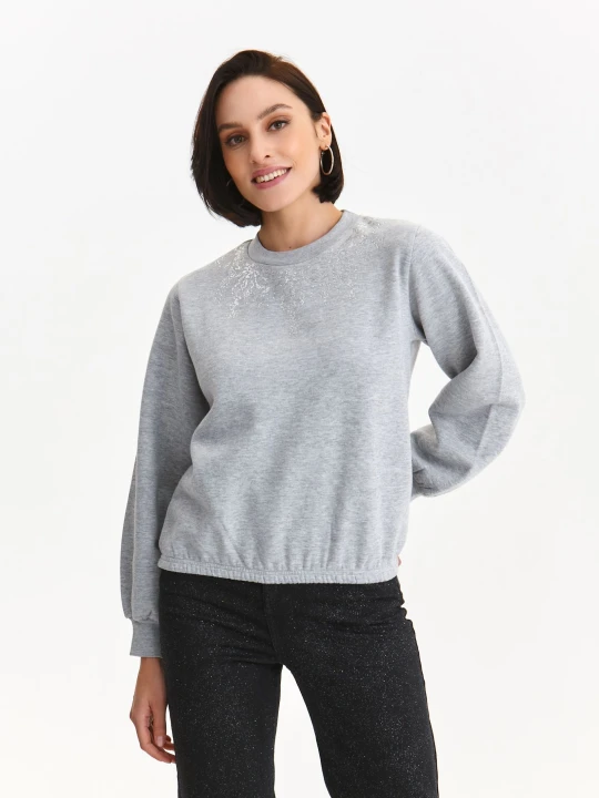 Zdjęcie produktu Bluza damska szara - SBL1264SZ bluza nierozpinana - TOP SECRET - Odzieżowy sklep internetowy TOP SECRET