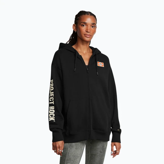 Zdjęcie produktu Bluza damska Under Armour Project Rock HWT black / silt / team orange Full Zip Hard at Work black / silt / team orange