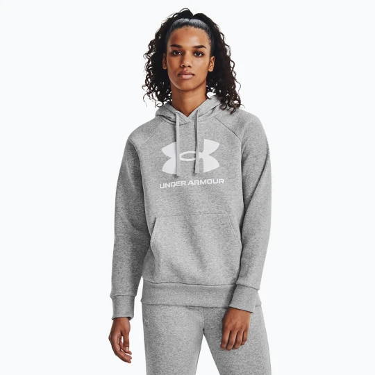 Zdjęcie produktu Bluza damska Under Armour Rival Fleece Big Logo Hoody mod gray light heather / white Szary