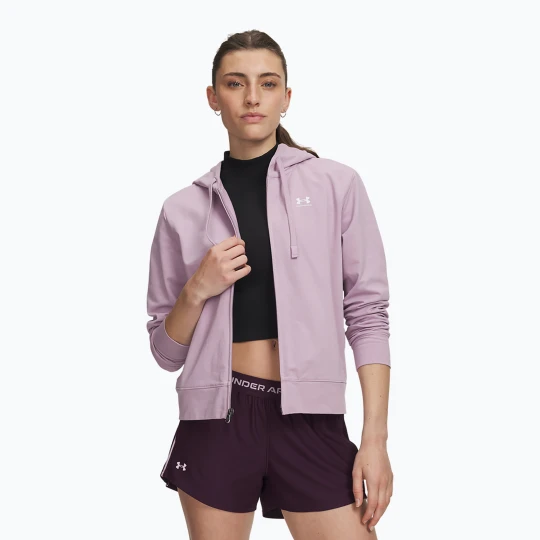 Zdjęcie produktu Bluza damska Under Armour Sport Terry FZ mauve pink / white