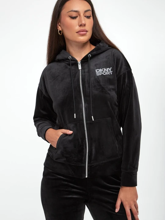 Zdjęcie produktu Bluza damska welurowa rozpinana DKNY