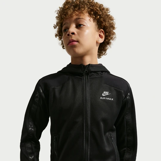 Zdjęcie produktu Bluza dla dużych dzieci z kapturem i zamkiem na całej długości Nike - Czerń