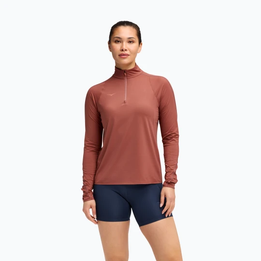 Zdjęcie produktu Bluza do biegania damska HOKA GlideTech Quarter Zip rouge Czerwony