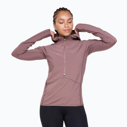 Zdjęcie produktu Bluza do biegania damska HOKA Sky Glow Half Zip smokey quartz Fioletowy