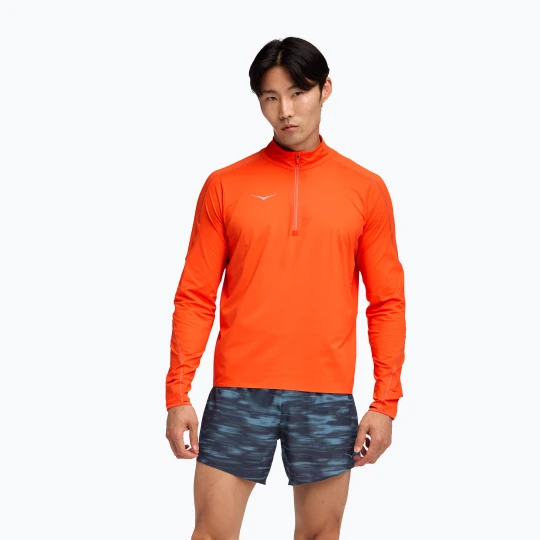Zdjęcie produktu Bluza do biegania męska HOKA GlideTech Quarter Zip lava Pomarańczowy