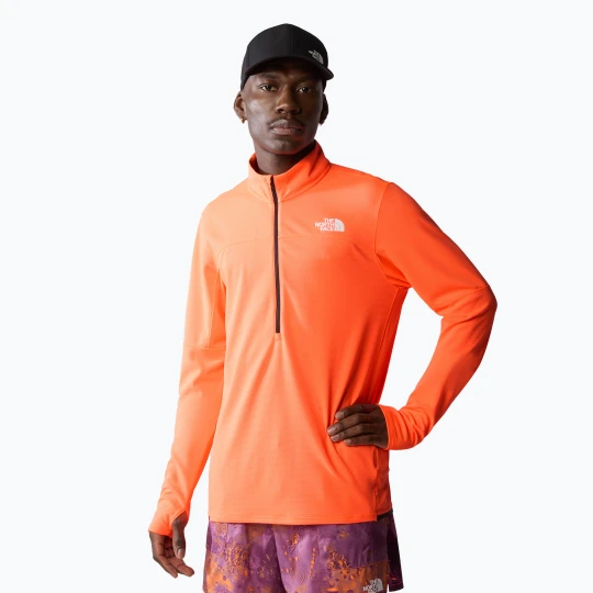 Zdjęcie produktu Bluza do biegania męska The North Face Sunriser 1 / 4 Zip vivid flame Pomarańczowy