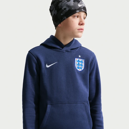 Zdjęcie produktu Bluza do piłki nożnej z kapturem dla dużych dzieci (chłopców) Nike England Club - Niebieski