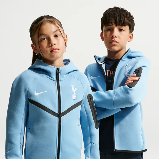 Zdjęcie produktu Bluza do piłki nożnej z kapturem i zamkiem na całej długości dla dużych dzieci (chłopców) Tottenham Hotspur Tech Fleece - Niebieski Nike
