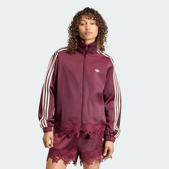 Zdjęcie produktu BLUZA DRESOWA ADIDAS ORIGINALS SATIN LACE FIREBIRD TRACK TOP LOOSE bordowy