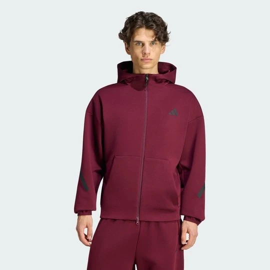Zdjęcie produktu Bluza dresowa adidas Z.N.E. z suwakiem na całej długości bordowy