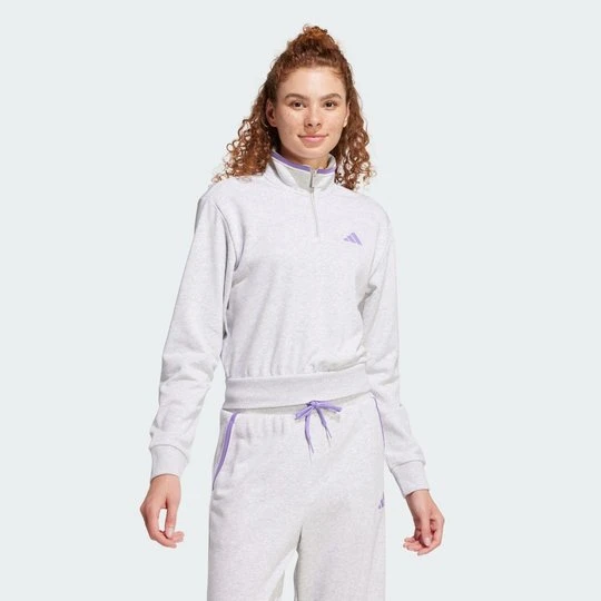 Zdjęcie produktu Bluza dresowa Essentials Color Pop French Terry Crop Quarter-Zip Adidas