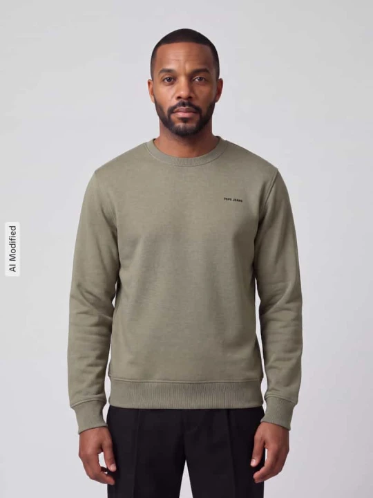 Zdjęcie produktu bluza o kroju regular fit z mieszanka bawełny model 'Jefferson' Pepe Jeans Khaki
