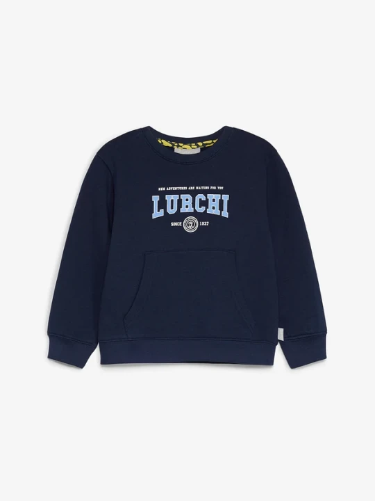Zdjęcie produktu Bluza dresowa Lurchi z miękkiej bawełny organicznej BonPrix niebieski