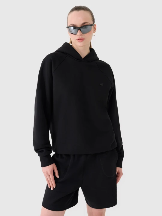Zdjęcie produktu 4F Bluza dresowa nierozpinana z kapturem uniseks - czarna XS