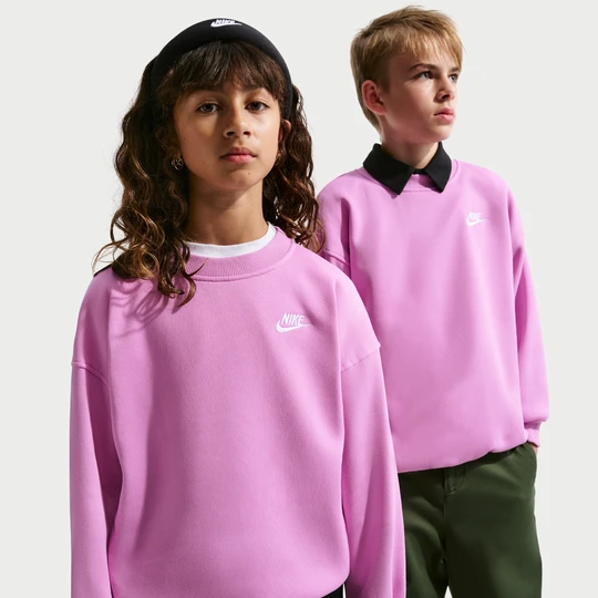 Zdjęcie produktu Bluza dresowa o kroju oversize dla dużych dzieci Nike Club Fleece - Fiolet