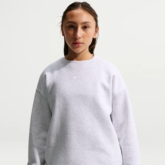 Zdjęcie produktu Bluza dresowa o kroju oversize z półokrągłym dekoltem dla dużych dzieci (dziewcząt) Nike Studio - Brązowy