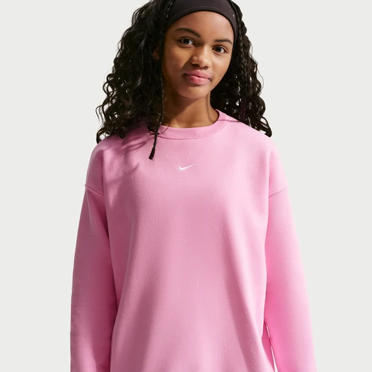 Zdjęcie produktu Bluza dresowa o kroju oversize z półokrągłym dekoltem dla dużych dzieci (dziewcząt) Nike Studio - Różowy