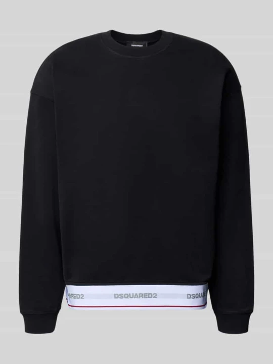 Zdjęcie produktu Bluza dresowa o kroju relaxed fit z czystej bawełny z elastycznym ściągaczem Dsquared2 Ready To Wear Czarny