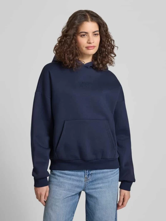 Zdjęcie produktu Bluza dresowa o kroju relaxed fit z nadrukiem logo REVIEW Granatowy