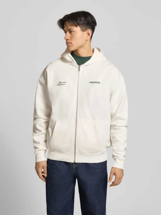 Zdjęcie produktu Bluza dresowa oversize z nadrukiem z logo model 'Rochefort' Pegador Złamany biały
