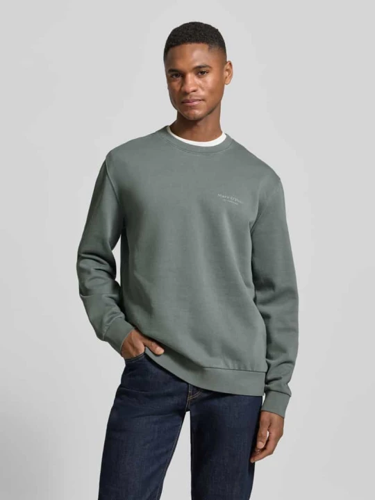 Zdjęcie produktu Bluza dresowa z czystej bawełny, krój regular fit Marc O'Polo Oliwkowy