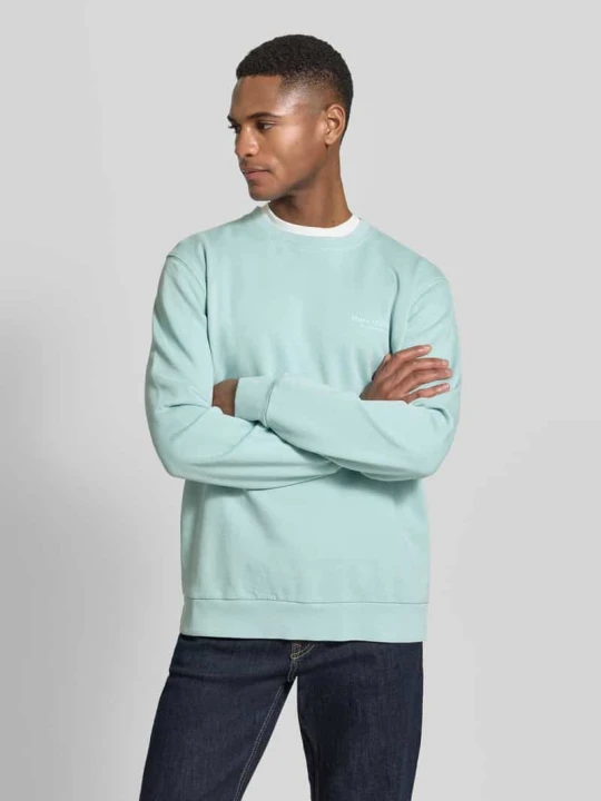 Zdjęcie produktu Bluza dresowa z czystej bawełny, krój regular fit Marc O'Polo Turkusowy