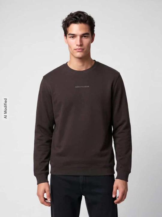 Zdjęcie produktu Bluza dresowa z czystej bawełny, krój regular fit Marc O'Polo Czekoladowy
