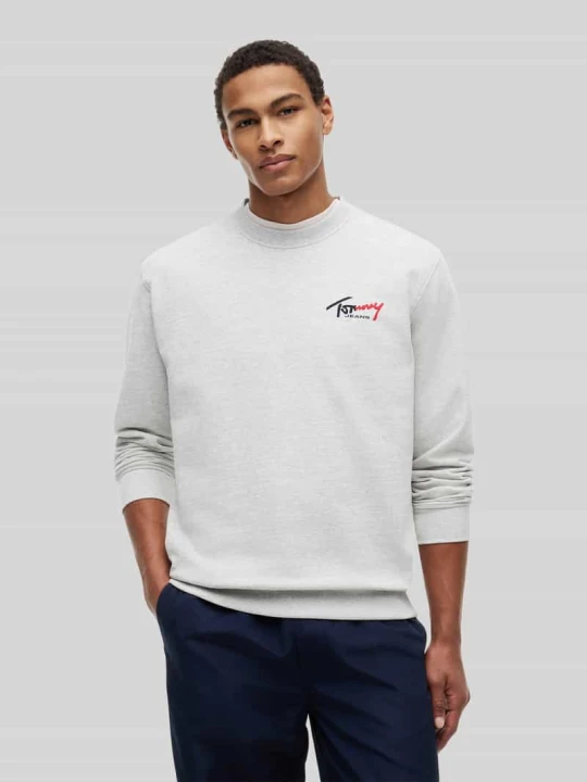 Zdjęcie produktu Bluza dresowa z czystej bawełny, krój regular fit Tommy Jeans Jasnoszary melanż