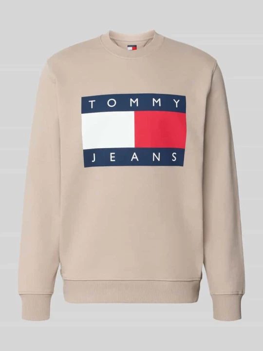 Zdjęcie produktu Bluza dresowa z czystej bawełny, krój regular fit Tommy Jeans Beżowy