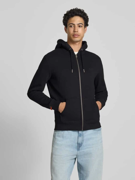 Zdjęcie produktu Bluza dresowa z kapturem i haftowanym logo Superdry Czarny