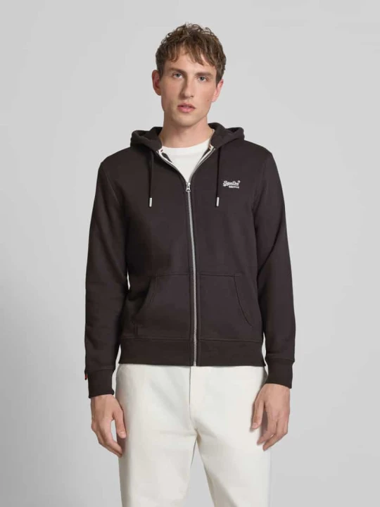 Zdjęcie produktu Bluza dresowa z kapturem i haftowanym logo Superdry Antracytowy