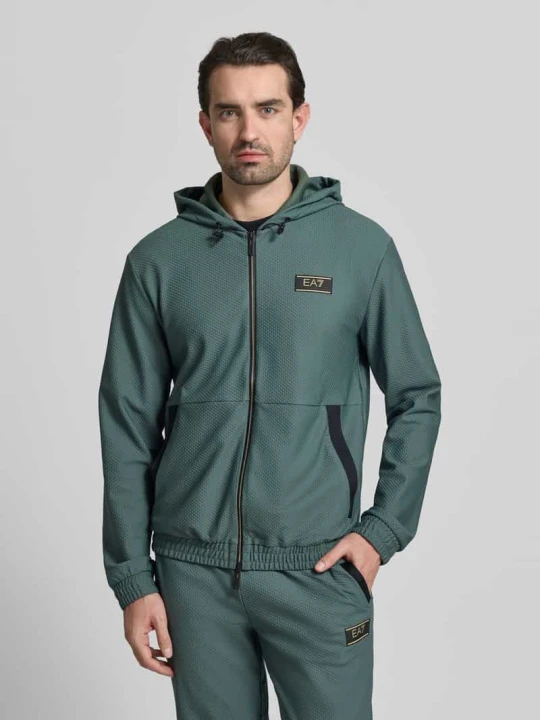 Zdjęcie produktu Bluza dresowa z naszywką z logo, krój regular fit EA7 Emporio Armani Zielony