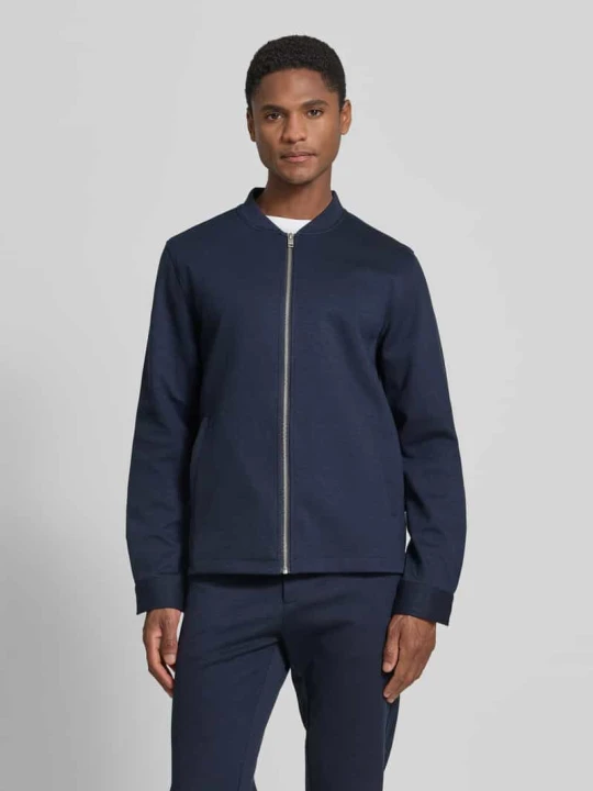 Zdjęcie produktu Bluza dresowa z wysoką stójką, krój regular fit lindbergh Granatowy