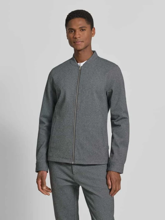Zdjęcie produktu Bluza dresowa z wysoką stójką, krój regular fit lindbergh Jasnoszary