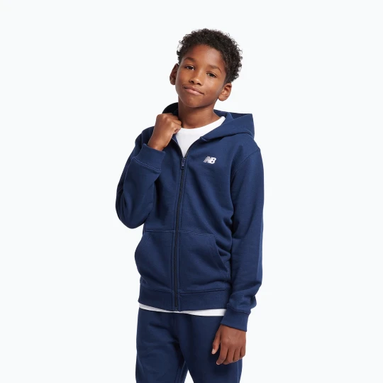 Zdjęcie produktu Bluza dziecięca New Balance French Terry Small Logo Full Zip Hoodie nb navy Granatowy