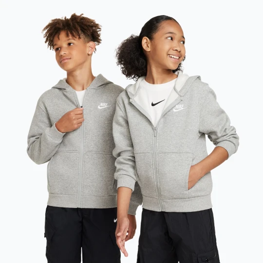 Zdjęcie produktu Bluza dziecięca Nike Sportswear Club Fleece dark grey heather / base grey / white